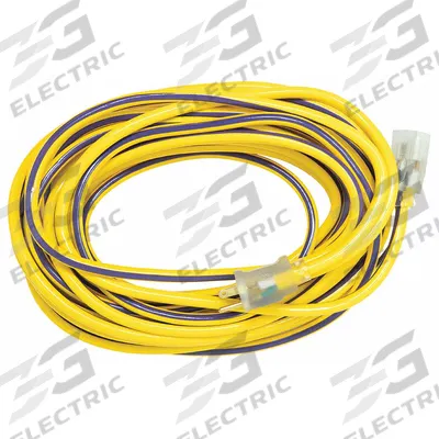 SOUTHWIRE Extension Cord: Outdoor Use, 50 ft Lg, Outlet, 5-15P, 12/3, SJTW, Purple/Yellow - Outdoor Extension Cords with Single Outlet