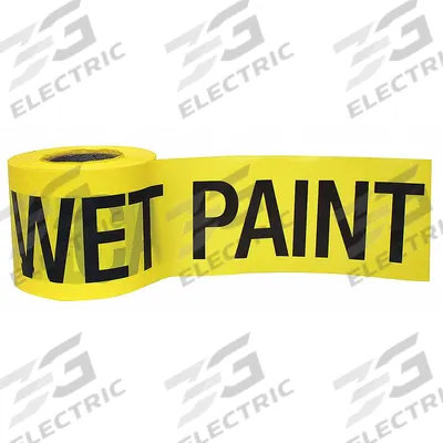 APPROVED VENDOR Barricade Tape: 300 ft Lg, 3 in Wd, Caution Wet Paint Legend - Specific Caution Messaging Barrier Tape