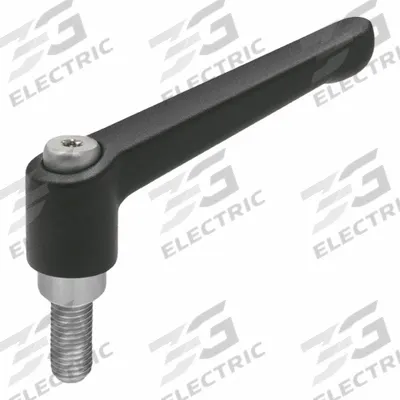 JW WINCO Adjustable Handles; Adjustable Levers: Zinc w/ SS Thread, M6 Thread - Teardrop-Style Adjustable Handles with Threaded Stud