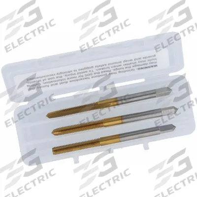 CHICAGO-LATROBE Tap Kit: #6-32 UNC, H3 / 2B, 3 Flute, TiN Coated High Speed Steel (MPN 174538) - Three-Piece Hand Tap Sets