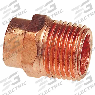 NIBCO Sweat Fitting Adapter: 3/4 in CTS x 3/4 in Pipe, Cup x MNPT, Wrot Copper (MPN 9030951) - Wrot Copper Tube Fittings