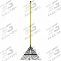 NUPLA Leaf Rake: Spring Brace Head, Steel Head, Fiberglass Handle, 54 in Handle Lg (MPN 75.69-610). Key specifications — Head Style: Spring Brace; Head Material: Steel; Rake Type: Leaf Rake.