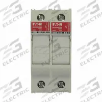 BUSSMANN Fuse Block: Finger-Safe, 2 Pole, 600 V AC, DIN Rail Mounting, Box Lug Termination (MPN CHM2DU). Key specifications — Brand: BUSSMANN.