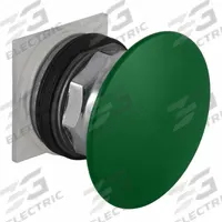 SCHNEIDER Mushroom Head Push Button: Green, 30 mm Mounting Size, Metallic, Momentary (MPN 9001KR25GM). Key specifications — Brand: SCHNEIDER; Action: Momentary; Series: 9001K; Push Button Material Type: Metallic.
