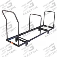 APPROVED VENDOR Chair Cart: 1,000 lb, 80 in L x 19 in W x 38 in H, For 35 Chairs, Powder Coated (MPN 3KYH7). Key specifications — Frame Color: Black; Brand: APPROVED VENDOR; Caster/Wheel Configuration: (2) Rigid.