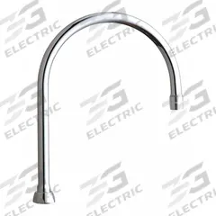 CHICAGO FAUCETS Spout: Spout, Gooseneck, Swivel Spout, Brass, Polished Chrome, 1.5 gpm Flow Rate (MPN GN8AE35JKABCP). Key specifications — Includes: Mounting Hardware; Product Type: Spout; Spout Style: Swivel; Body Material: Brass; Color/Finish: Polished Chrome; Brand: CHICAGO FAUCETS.