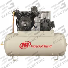 INGERSOLL RAND Electric Air Compressor: 15 hp, 2 Stage, Horizontal, 120 gal, 50 cfm, 175 psi (MPN 7100E15-V-200/3). Key specifications — attr48430: INGERSOLL RAND; attr48445: 60 Hz; attr48448: Pressure Gauge; attr48450: 200V AC; attr48474: Three; attr48487: Horizontal.