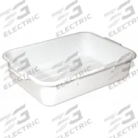 CRESTWARE Bus Tub: White, 5 in Overall Ht, 15 1/2 in Overall Wd, 22 1/2 in Overall Lg, Plastic (MPN BT5WH). Key specifications — Color: White; Product Type: Bus Tub; Brand: CRESTWARE; Compatible Container Manufacturer Part Number: BTLIDWH; Material: Plastic; NSF Certified: Yes.