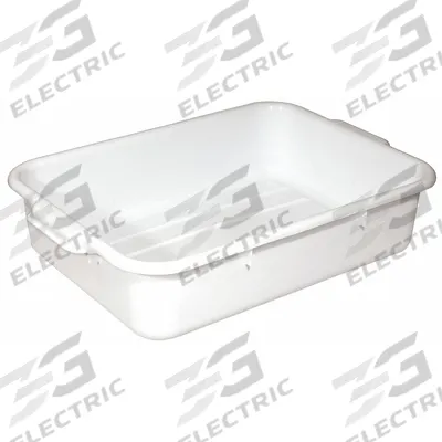 CRESTWARE Bus Tub: White, 5 in Overall Ht, 15 1/2 in Overall Wd, 22 1/2 in Overall Lg - Bus Tubs