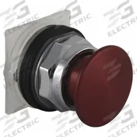 SCHNEIDER Mushroom Head Push Button: Red, 30 mm Mounting Size, Metallic, Maintained (MPN 9001KR9RM94). Key specifications — Brand: SCHNEIDER; Action: Maintained; Series: 9001K; Push Button Material Type: Metallic.