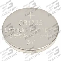APPROVED VENDOR Button Cell Battery: 1225 Battery Size, Lithium, 50 mAh Capacity, 3V DC, 0.098 in Dp (MPN CR1225). Key specifications — Voltage - Batteries: 3V DC; Battery Chemistry: Lithium; Product Type: Button Cell Battery; Battery Size: 1225; Brand: APPROVED VENDOR; Voltage - Subhead: 3V DC.