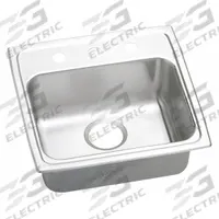 ELKAY Bowl Drop-In Sink: 19 in Overall Lg, 18 in Overall Wd, 5 7/8 in Bowl Dp, 16 in Bowl Lg, 18 ga (MPN LRADQ1918603). Key specifications — Brand: ELKAY; Color Family: Silver/Gray.