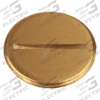 RACO Flush Replacement Plug: Round, Brass, 6284/6288, 6226. Key specifications — Brand: RACO; Accessory Type: Flush Slotted Plug; Compatible with Manufacturer Model Number: 6288; Manufacturer Part Number: 6226; Material: Brass; Shape: Round.