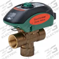 Motorized Zone Valve: 8.9 Cv Flow Rate, 3-Way, 1 in Female NPT, Non-Spring Return, NC, On/Off Signal (MPN V100T3G1ZA024Q4A2). Key specifications — Actuator Voltage: 24V AC; Manufacturer Part Number: V100T3G1ZA024Q4A2; Brand: TACO.