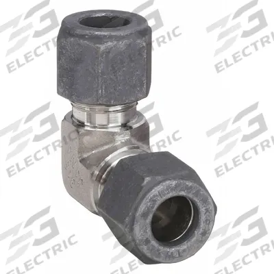 PARKER Compression Fitting Elbow: 3/8 in OD x 3/8 in OD Fitting Size - Single-Ferrule Stainless Steel Fittings