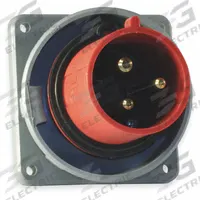 HUBBELL Pin and Sleeve Inlet: Red, 480V AC, Single Phase, 30 A, 2 Pole, 3 Wire, IEC Grounding (MPN HBL330B7W). Key specifications — Brand: HUBBELL.