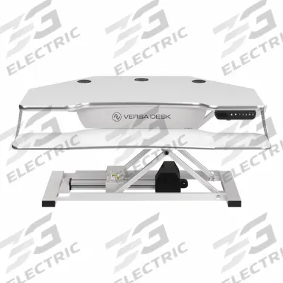 VERSADESK Standing Desk: Electronic, White, Wood, 36 in Overall Wd, 31 in Overall Dp - Electronic Standing Desk Converters