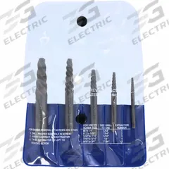 CLEVELAND Screw Extractor Set: 5 Pc, Spiral Flute, Size #1/#2/#3/#4/#5, #8 to 3/4 in Capacity (MPN C00906). Key specifications — attr1030267: CLEVELAND; attr1030276: #8 to 3/4 in; attr1030283: C00906; attr1030273: #3; attr1075325: #8 to 3/4 in.