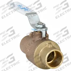 APOLLO Manual Two-Way Ball Valve: 3/4 in Size, Brass/Bronze, Straight, Sweat x Sweat, Two-Piece (MPN 77CLF24401A). Key specifications — Brand: APOLLO; Handle: Lever.