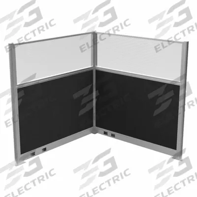 VERSARE Cubicle Kit: 72 in Overall Ht, 72 in Overall Wd, 2 Panels, Black - Modular Cubicle Walls