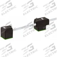 MURRELEKTRONIK Cordset: (2) DIN Form A Female Right Angle x Bare Wire, 5 m Cable Lg, PUR, Gray, IP67 (MPN 7000-58081-2370500). Key specifications — Wire Size: 18 AWG; Brand: MURRELEKTRONIK; Cable Jacket Color: Gray; IP Rating: IP67; DIN Connector Spacing: 300 mm.