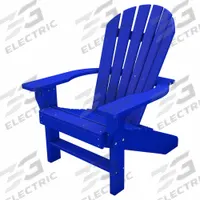 ULTRASITE Adirondack Chair: Blue, Blue, Vandal Resistant, 16 in Seat Ht, 20 1/2 in Seat Wd (MPN PB ADSEABLU). Key specifications — Finish: Vandal Resistant; Frame Color: Blue; Frame Material: Resinwood; Seat Color: Blue; Seat Material: Resinwood.