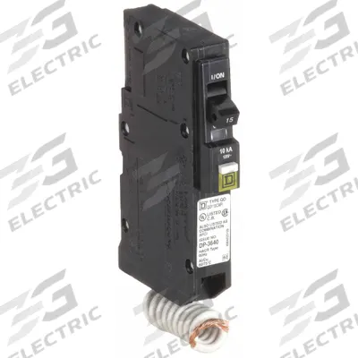 SQUARE D Miniature Circuit Breaker: 15 A, 120/240V AC, Single Phase, 10kA at 120/240V AC - QO Series, Plug-In Square D Miniature Circuit Breakers