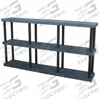 STRUCTURAL PLASTICS Plastic Shelving: 96 in x 16 in, 51 in Overall Ht, 3 Shelves (MPN S9616X3). Key specifications — Resistance Properties: Corrosion-Resistant; Frame Material: Plastic; Shelving Material: High Density Polyethylene; Brand: STRUCTURAL PLASTICS.