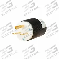 HUBBELL Straight Blade Plug: 6-15P, 250V AC, 15 A, 2 Pole, 3 Blade, Black/White (MPN HBL5666CST)