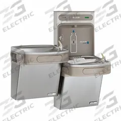 ELKAY Bi-Level Drinking Fountain with Bottle Filler: On-Wall, 8 gph @ 50°F, Stainless Steel, Gray (MPN EZSTLG8WSSK). Key specifications — Brand: ELKAY; Housing Material: Stainless Steel; Housing Finish: Stainless; Chilling Capacity: 8 gph @ 50°F; Housing Color: Gray.