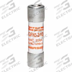 MERSEN Fuse: GFN Series, Midget, Time-Delay, 3.2 A, 250 V AC, 13/32 in x 1 1/2 in, Indicating (MPN GFN3-2/10). Key specifications — Series: GFN; Brand: MERSEN.