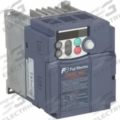 FUJI ELECTRIC Variable Frequency Drive: In Phase Three, Out Phase Three, 3 hp, No Bypass, Heat Sink (MPN FRN0012C2S-2U). Key specifications — Style: Heat Sink; Color: Black/Blue/Gray; Output Voltage: 200-240V AC; Output Phase: Three.