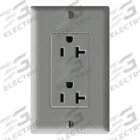 LEVITON Receptacle: Decorator Duplex, 5-20, Gray, 125V AC, 20 A, 2 Pole / 3 Wire (MPN 16352-GY)