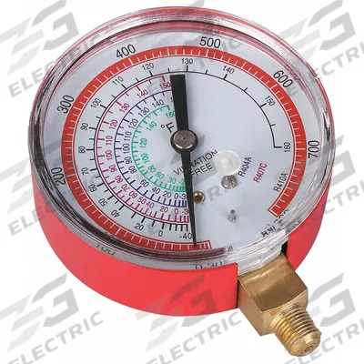 Dayton High Side Gauge: High Side Gauge, 0 psi to 800 psi, Non-Liquid Filled, 3 1/8 in Dia - Analog High Side Pressure Gauges