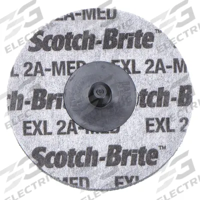 SCOTCH-BRITE Unitized Wheel: 2 in Dia x 1/4 in W, TR Quick-Change, Aluminum Oxide, Medium - Final Finishing Wheels for Carbon Steel & Soft Metals