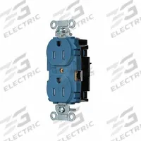 HUBBELL Receptacle: Duplex, 5-15, Blue, 125V AC, 15 A, 2 Pole / 3 Wire (MPN 5262STBLTR)