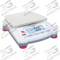 OHAUS Industrial Balance: AC Adapter, 7 1/2 in x 5 3/4 in, Not IP Rated, Not NTEP Rated, Integrated (MPN NV2202 AM). Key specifications — Connection Ports: Ethernet; Readability: 0.01 g; Power Source: Battery; Weighing Units: ct; Brand: OHAUS; Washdown: No.