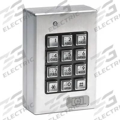 LINEAR Electromagnetic Access Keypad: 4 1/2 in Ht, 1 9/16 in Dp, 3 in Wd, Black/Gray - Keypads