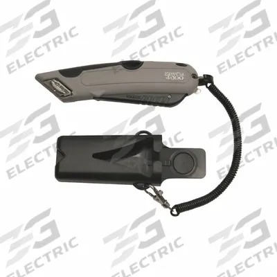 ADCO Box Cutter: 7 in Overall Lg, Textured, 2 in Overall Wd, Plastic, Gray - Fully Automatic Retracting Utility Knives