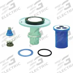 ZURN Repair Kit: Toilets, Rubber, Rebuild Kit, 5 in Overall Wd (MPN P6017-ECR-RK). Key specifications — Includes: Rebuild Kit; Product Type: Repair Kit; Brand: ZURN; Compatible Series: Z6017; Material: Rubber.