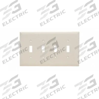LEGRAND Wall Plate: Toggle, 4 Gang, Almond - General Purpose Wall Plates