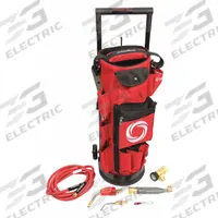 TURBOTORCH Carrier Kit Outfit: Swirl Flame, CGA-520, External Lighter/Trigger-Start, Extreme Series (MPN 0386-0578). Key specifications — Kit Series: Extreme; Compatible Fuel Cylinder Size: B; Included Acetylene Regulator CGA Number: CGA-520; Included Tip Manufacturer Part Number: PL-8A; Connection Type: Quick Connect; Manufacturer Part Number: 0386-0578; Brand: TURBOTORCH; Item: Torch Kit with Roller Tote.
