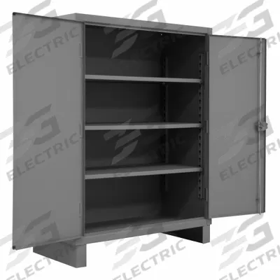 DURHAM MFG Storage Cabinet: 48 in x 24 in x 66 in, Swing Handle & Padlock Hasp - Industrial Shelf Cabinets