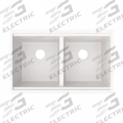 ELKAY Sink: 32 1/2 in Overall Lg, 20 in Overall Wd, 9 1/2 in Bowl Dp, 14 3/4 in Bowl Lg, 2 Bowls (MPN ELGU3322WOWH0). Key specifications — Brand: ELKAY; Faucet Handle Type: None; Color Family: White.