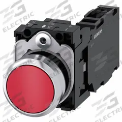 SIEMENS Flush Push Button Operator: Non-Illuminated, Flush Profile, Non-Metallic, 22 mm, 1NO/1NC (MPN 3SU1150-0AB20-1FA0). Key specifications — Brand: SIEMENS; Action: Momentary; Series: 3SU; Push Button Material Type: Non-Metallic.