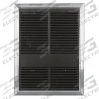 MARKEL Recessed Electric Wall-Mount Heater: 1125 W/1500 W, 208/240V AC, Single Phase, Brown/Gray (MPN HF3323TD-RP). Key specifications — Grille Color: Brown; Programming Capability: Non-Programmable; Wattage Output: 1125 W/1500 W; Voltage, Phase: 208/240V AC, 1-phase; Rough-In Dimensions - H x W x D: 19-1/2 in x 14-1/8 in x 4 in; Nominal Voltage - HVAC: 240V AC; Brand: MARKEL; Phase: Single.