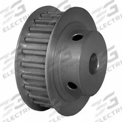 DAYTON Timing Pulley: Curvilinear, Fixed, For 9 mm Belt Wd, 25 Teeth, 5 mm Pitch, Aluminum (MPN 25-5M09M6FA8). Key specifications — Brand: DAYTON; Finish: Clear Anodized; For Belt Series: Powerhouse®.