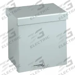 WIEGMANN Enclosure: Steel, 8 in x 8 in x 4 in, 3R, Solid Cover, Screw On, Included, Galvanized (MPN RSC080804G). Key specifications — Brand: WIEGMANN; Closure Method: Screws; Knockouts: Included.
