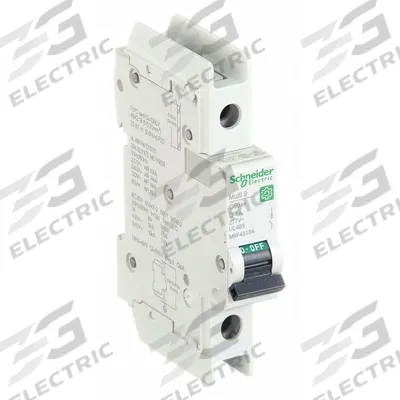 SCHNEIDER Miniature Circuit Breaker: 4 A Amps, 60V DC, 14kA at 120/240V AC - D-Curve, 1-Pole UL489 DIN Rail-Mount Miniature Circuit Breakers