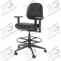 CRAMER Intensive Task Chair: Rhino(TM)Plus, 33 in Max Seat Ht, Adj Arms Arm, Black, 15 in Back Ht (MPN RPMH2-252-2B). Key specifications — Seat Material: Polyurethane; Frame Material: Nylon; Back Material: Urethane.